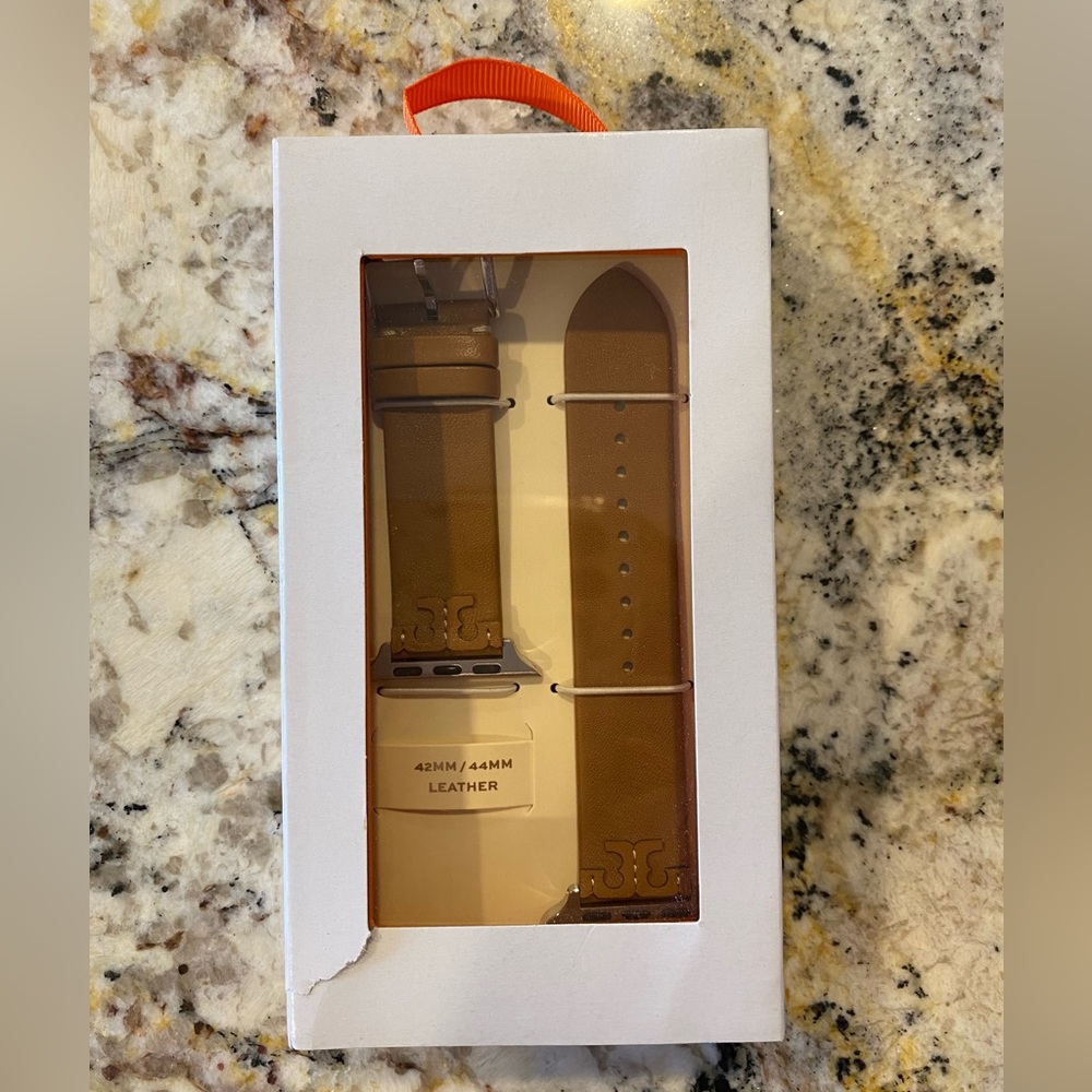 Tory Burch Tan Leather Apple Watch Band
